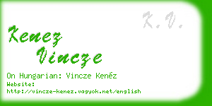 kenez vincze business card